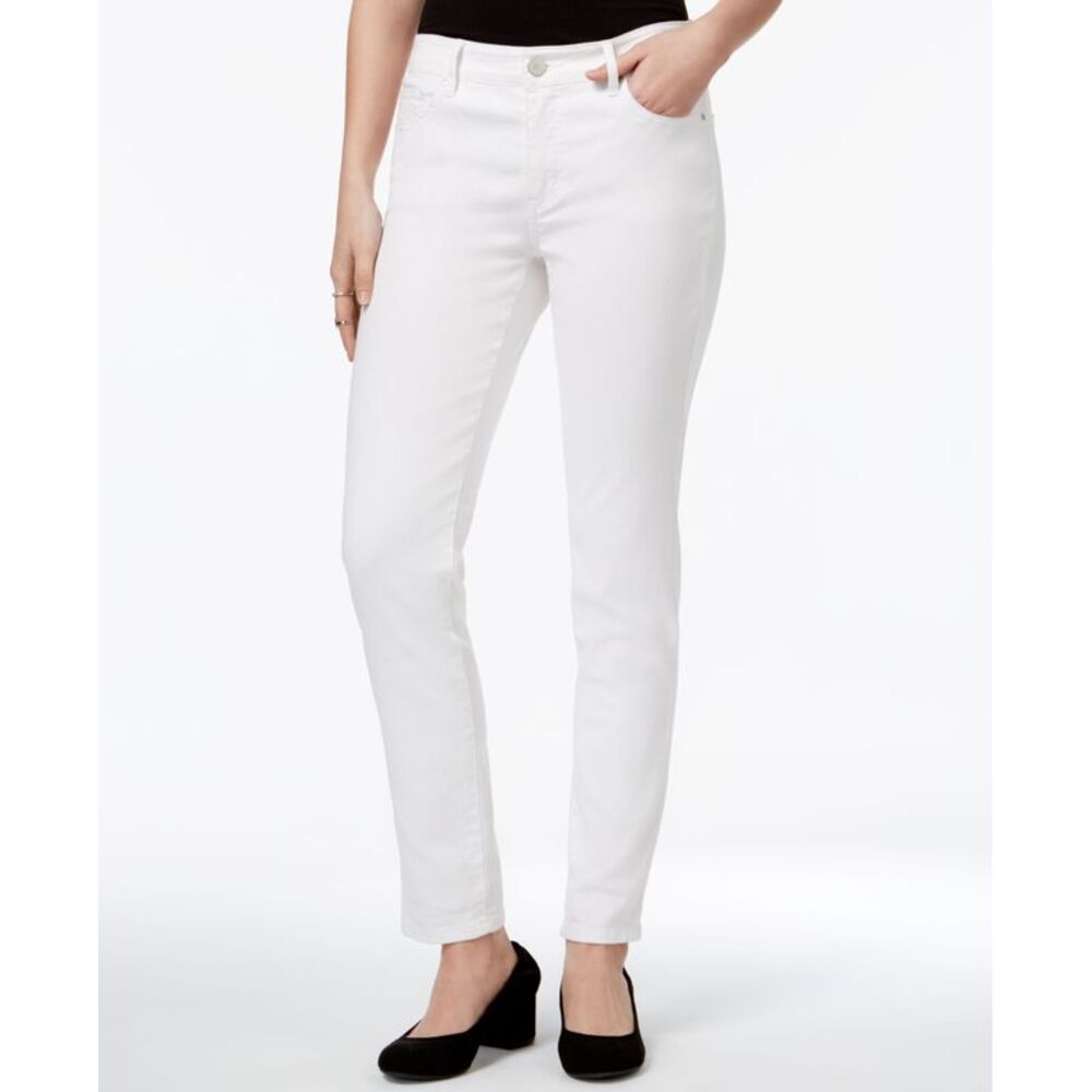 Maison Jules Bright White Wash Ankle Skinny Jeans